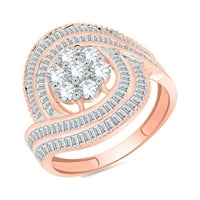 Zaručnički prsten od 14 karatnog ružičastog zlata preko srebrnog srebra Veličina - 10