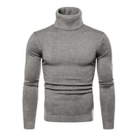 KNOSFE muški vitki fit trenirka KURTLENECK SLIM FIT Pleteni džemper dugih rukava za muškarce tamno sive, do veličine