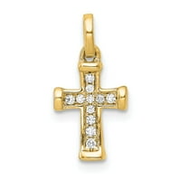 Nakit privjesak u obliku latinskog križa s dijamantom u malom karatu u žutom zlatu od 14 karata