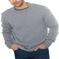 Muški udobni pulover dugih rukava pleteni džemper Gornji dijelovi muški jednobojni svečani džemper sivi 3-inčni