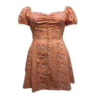 ;/ Ženska ljetna haljina za plažu Mini haljina s cvjetnim printom haljina kratkih rukava ženski napuhani rukavi