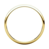 18K žuto zlato svjetlo Polu okrugli prsten za pojas - 1. grama - veličina 7