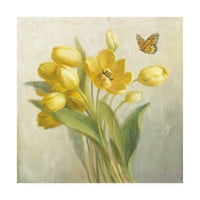 Likovna umjetnost s potpisom žuti francuski tulipani na platnu umjetnika iz M.