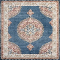 Tradicionalni tepih u tamnoplavoj, krem boji za dnevnu sobu lako se čisti