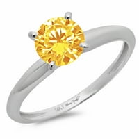 CT briljantni okrugli rez čisto simulirani dijamant 18K bijelo zlato pasijans prsten sz 4