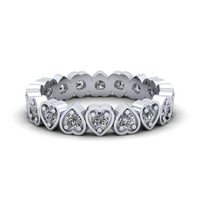 Prirodno 60-karatno dijamantno srce okruglog reza s dijamantnim srcem za godišnjicu braka, 18-karatni prsten od