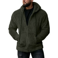 Muška muška jakna s kapuljačom s patentnim zatvaračem zimska jednobojna gornja odjeća dugih rukava koja zadržava