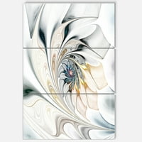 DesignArt 'Bijelo vitraže cvjetna umjetnost' metalna zidna umjetnost