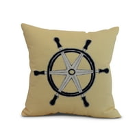 Jednostavno Daisy, 18 18 Geometrijski print brodskih kotača, žuti jastuk, žuti