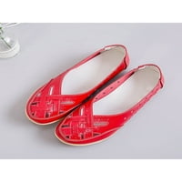 Gomelly Ladies Loafers non Slip casual cipele udobne kožne stanovi lagane vozne cipele hodajući crveni 10