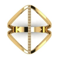 Dijamant okruglog reza s prozirnim simuliranim dijamantom od žutog zlata 18K, mn 6.5.