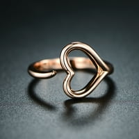 Minimalistički prsten od srca od ružičastog zlata od 18 karata s minimalističkim premazom u obliku srca