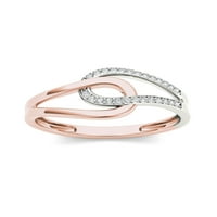 1 10-karatni dijamant od 10-karatnog ružičastog zlata s isprepletenim petljama modni prsten