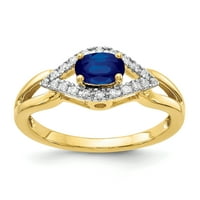 Prsten od žutog zlata s dijamantima i safirima od netaknutog karatnog zlata