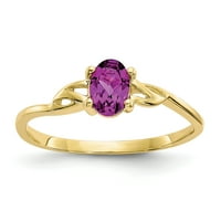 Karatni prsten od prirodnog zlata od žutog zlata poliran dijamantnim rubinom;