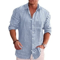 Muške košulje ljeto ležerne gumbe dugih rukava Dolje majice košulje za traku od ležerne košulje
