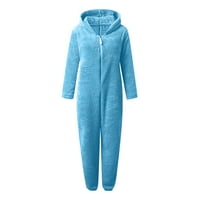 Efsteb Ženski kombinezoni Slobodna boja Čvrsta boja Udobna kapuljača s dugim rukavima pidžama ležerna zima topla