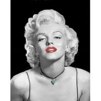Marilyn Monroe crno -bijela s crvenim usnama platno zidna umjetnost, 15 19