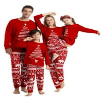 Haite mama tata dijete posada vrat dugi rukavi podudaranje obiteljske pidžame set božićni pjs elastični struk
