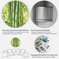 DesignArt 'Svijetla i zelena bambusova stabljika prijelaznog kruga metal zidna umjetnost - disk od 11