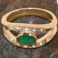 Britanci su napravili 10k ružičasti zlatni prsten s prirodnim smaragdom i kubičnim cirkonijom ženski prsten za