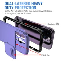 Feishell futrola prikladna za Apple iPhone Pro, Objektiv za zaštitu od kapuljača Sliding Protection Dvostruka