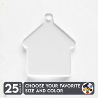 Jedinice akrilne privjeske za ključeve kuće 1 8 debela - bistra ili čvrsta boja - napravljena u SAD -u