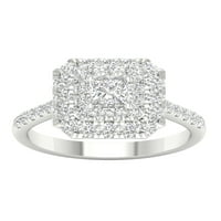 10k dijamantni zaručnički prsten s dijamantnim dijamantom od bijelog zlata