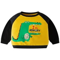Dukserice za dječake, pulover s okruglim vratom, dukserica s printom dinosaura, široki jesenski vrhovi dugih rukava