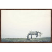 Marmont Hill usamljeni konj na ispaši uokvirena Grafika Slike