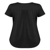 Košulje u obliku košulje u obliku slova a za žene, tunike s nabranim kratkim rukavima, majice, ležerna bluza na