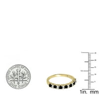 Kolekcija 0. Zaručnički prsten za godišnjicu braka s okruglim crno-bijelim karatnim dijamantom za žene Od 18 karatnog