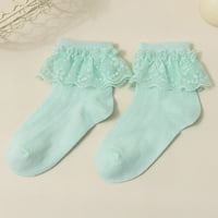 & Čarape za djevojčice jednobojne čipkaste volančiće slatke princezine čarape dječje rastezljive slatke prozračne