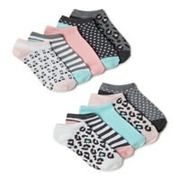 Wonder Nation Girls Leopard No-Show čarape, 10-pack, veličine S-l