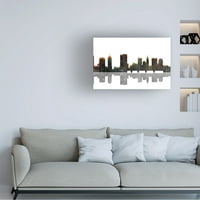 Marlene Watson 'Columbus Ohio Skyline BW 1' Canvas Art