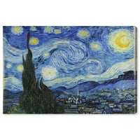 Studio; ND klasična i figurativna zidna umjetnost ispis na platnu Van Goghova zvjezdana noć impresionizam - plava,
