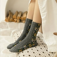 Cuhas čarape kreativna retro cvjetna patchwork boja casual pamučna kompresija čarapa za žene