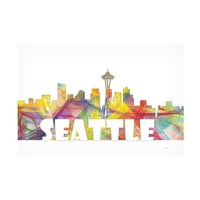 Marlene Watson 'Seattle Washington Skyline mclr 2' Canvas Art