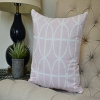 Ovali i pruge Geometrijski jastuk za ispis, ružičasti