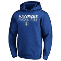 Muški fanatici markirani plavi dallas mavericks halftone baseline pullover hoodie