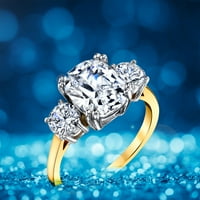 14-karatni pozlaćeni prsten od srebra Meghan Markle, ženski zaručnički prsten s imitacijom dijamanta jastuk