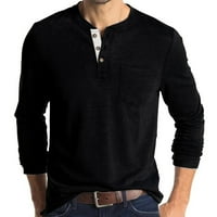 Košulje za muškarce modne muške proljetno-jesenske obične bluze s okruglim vratom s dugim rukavima s džepovima