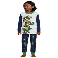 Tinejdžerski mutant ninja kornjače dječaci grafički vrh dugih rukava i rune hlače pijama set, 2-komad, veličine