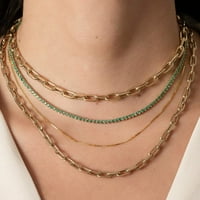 Teniska ogrlica 14k pozlaćena ogrlica od leptira od rhinestona za žene, nježni dijamantni lanac od cirkonija
