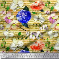 Georgette prugasta tkanina i cvjetni Print orhideje iz Abou