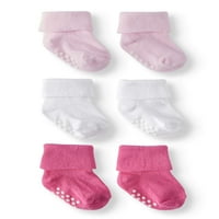 Čarape za djevojčice s neklizajućim okretnim manžetnama, 3 pakiranja